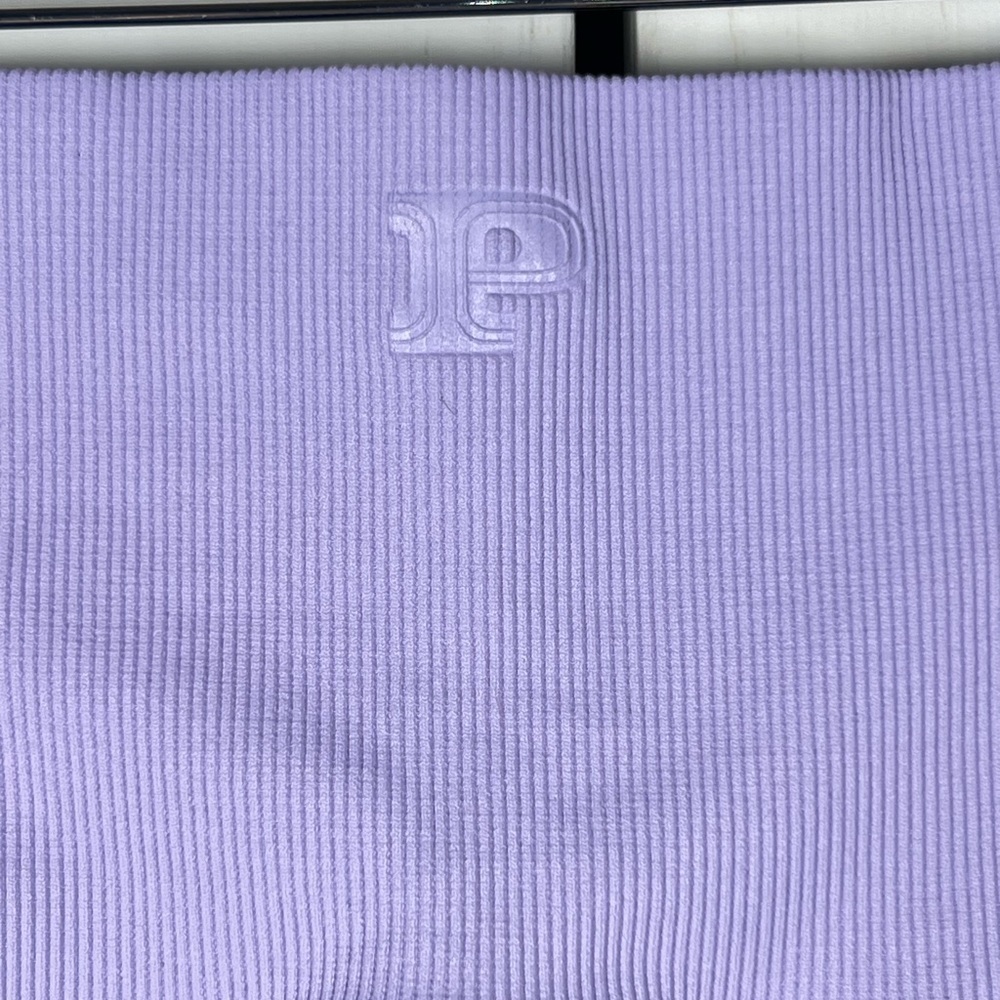 NWT PINK Fold Over Waist Leggings Lavender Color Full Length Size Small - Picture 5 of 7